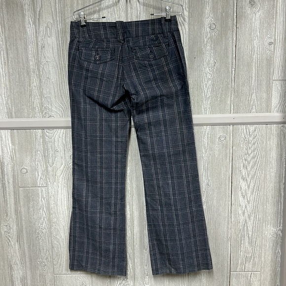 Y2K Roxy Window Pane Grey Flare Leg Pants NWOT - Picture 4 of 8